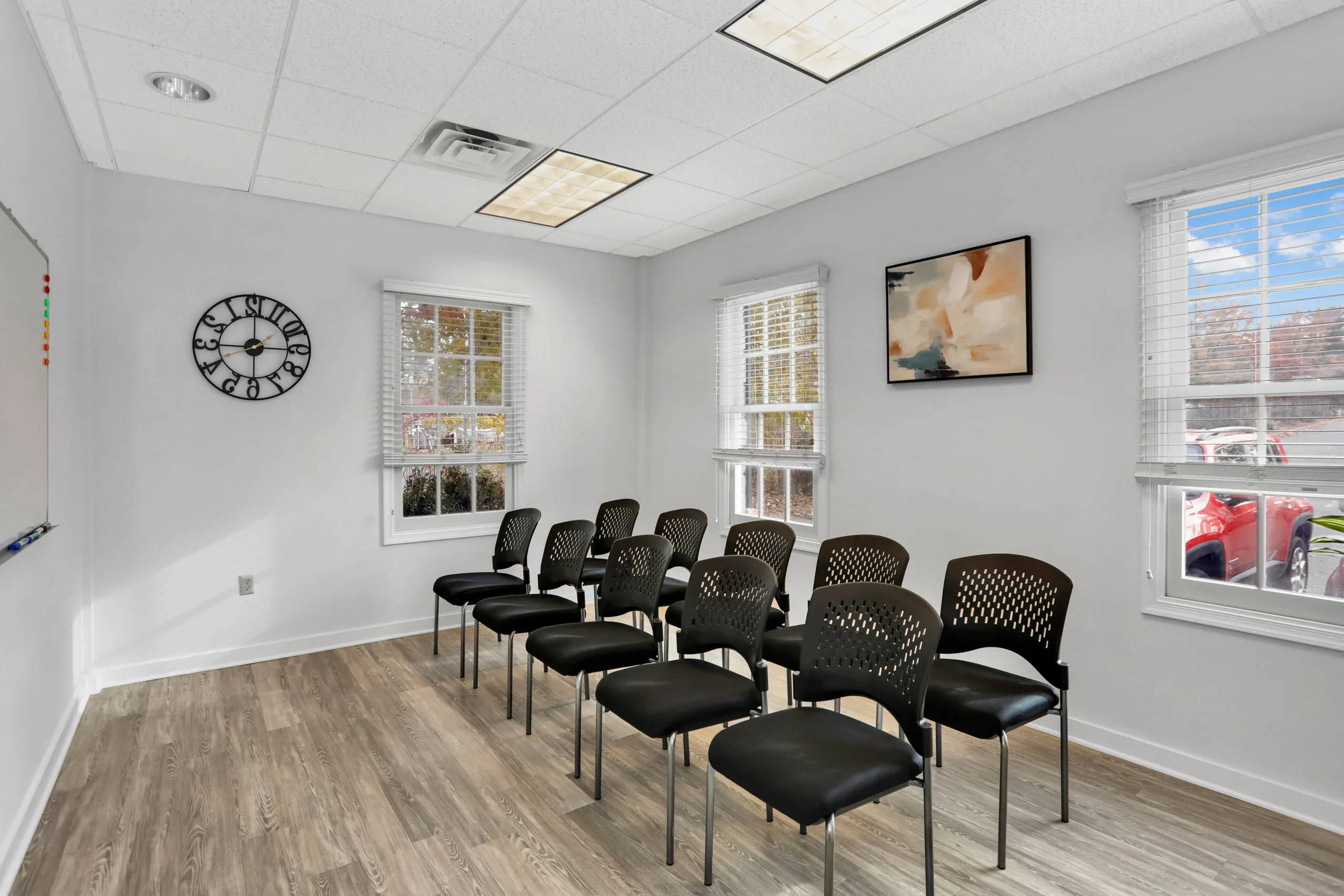 Small group room with chairs at Wellness Hills.
