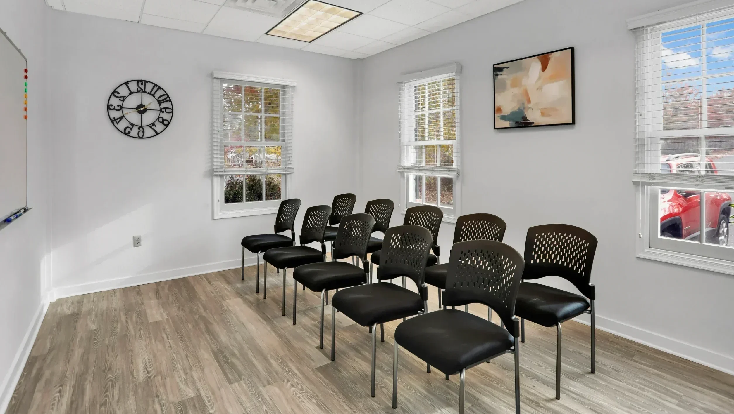 Small group room with chairs at Wellness Hills.