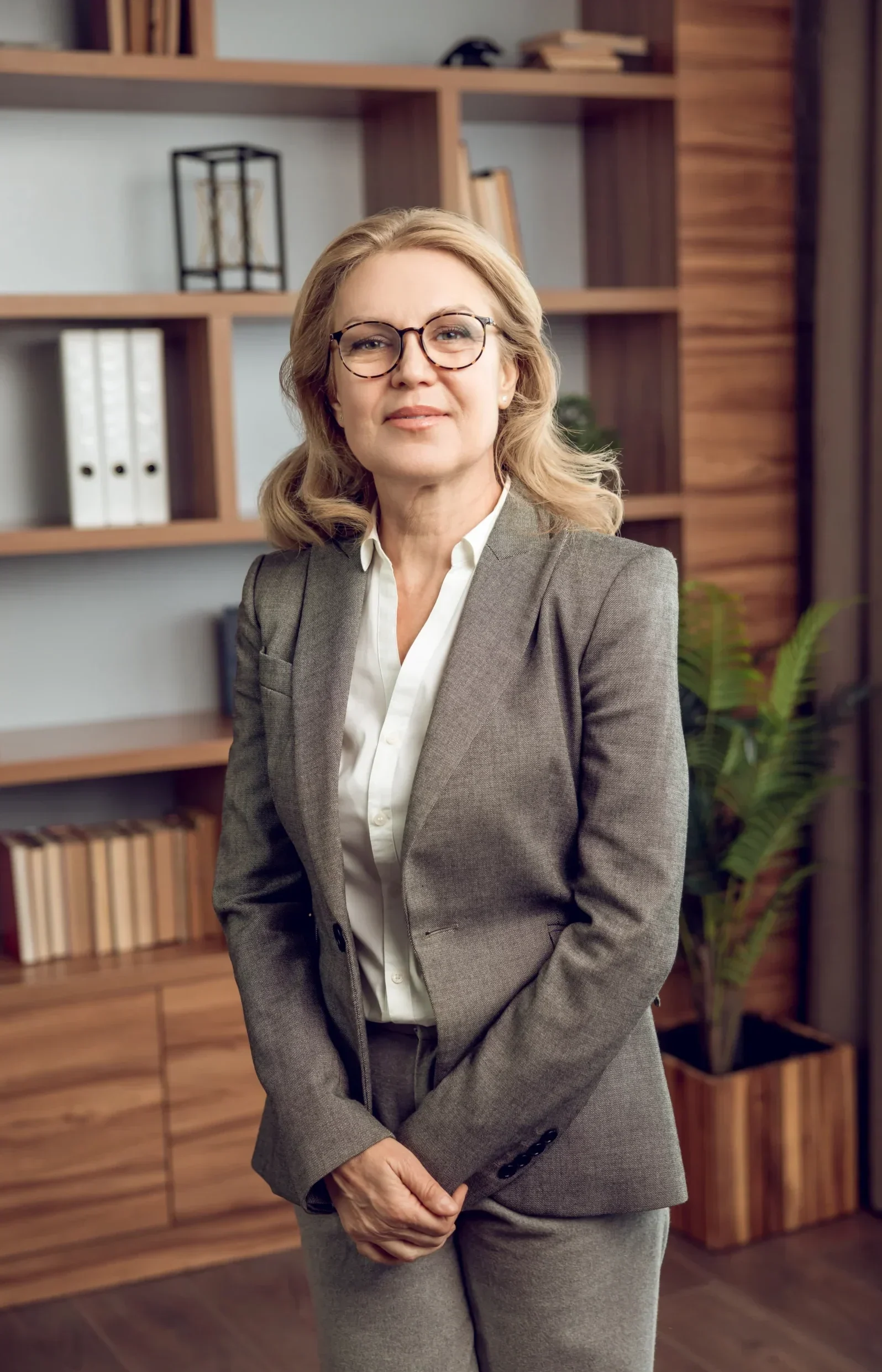 Professional woman standing in an office