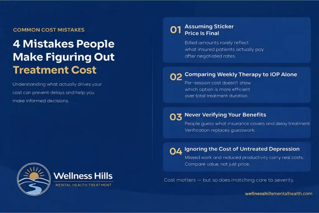 Four common mistakes people make when estimating the cost of depression treatment