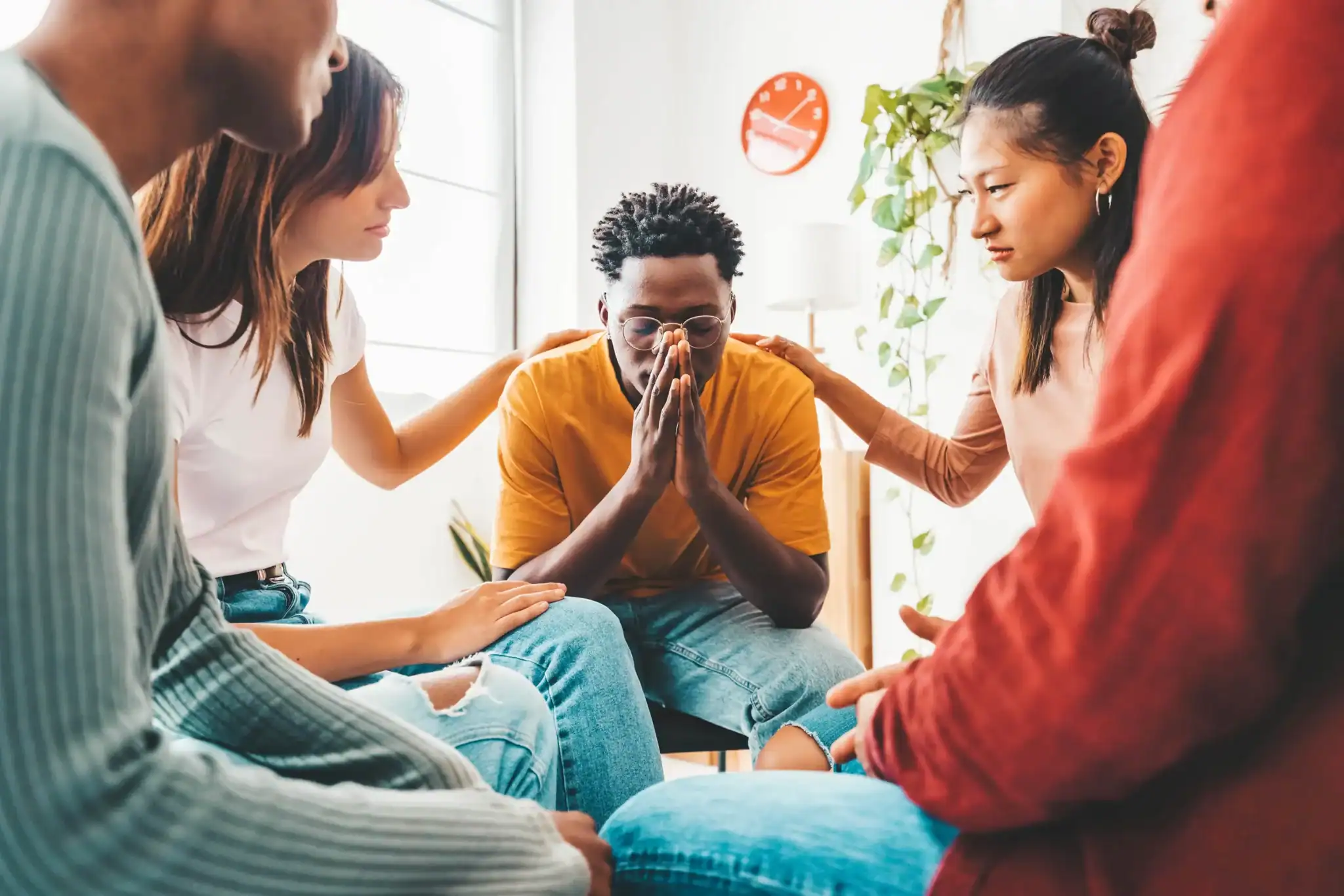 Adult group therapy session for depression treatment in a partial hospitalization program in New Jersey
