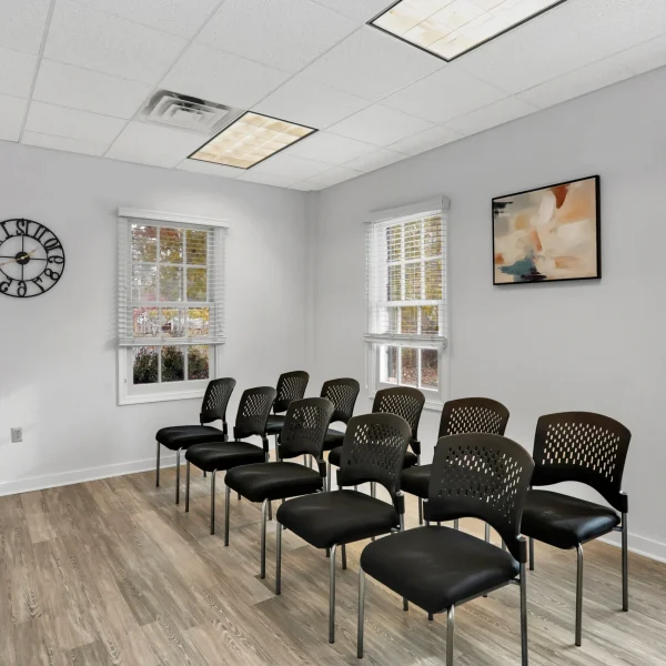 Small group room with chairs at Wellness Hills.